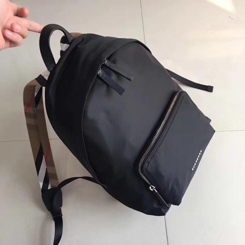 Burberry Handbags 40459281 waterproof cloth black checkered shoulder strap